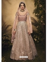 Light Beige Designer Party Wear Net Anarkali Suit