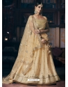 Cream Designer Wedding Wear Net Lehenga Choli