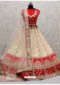 Cream Designer Bridal Wear Lehenga Choli
