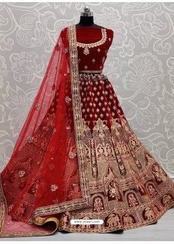 Maroon Designer Bridal Wear Lehenga Choli