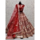 Tomato Red Designer Bridal Wear Lehenga Choli