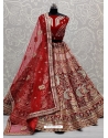 Tomato Red Designer Bridal Wear Lehenga Choli