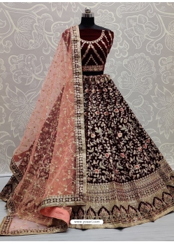 Maroon Designer Bridal Wear Lehenga Choli