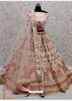 Baby Pink Designer Bridal Wear Lehenga Choli