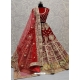 Tomato Red Designer Bridal Wear Lehenga Choli