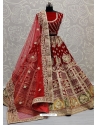 Tomato Red Designer Bridal Wear Lehenga Choli