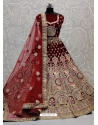 Maroon Designer Bridal Wear Lehenga Choli