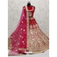 Rose Red Designer Bridal Wear Lehenga Choli