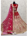 Rose Red Designer Bridal Wear Lehenga Choli