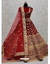 Maroon Designer Bridal Wear Lehenga Choli