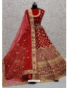 Tomato Red Designer Bridal Wear Lehenga Choli