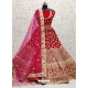 Rose Red Designer Bridal Wear Lehenga Choli