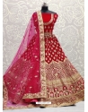 Rose Red Designer Bridal Wear Lehenga Choli