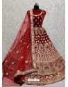 Maroon Designer Bridal Wear Lehenga Choli