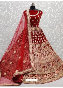 Maroon Designer Bridal Wear Lehenga Choli