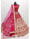 Rose Red Designer Bridal Wear Lehenga Choli