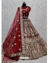 Maroon Designer Bridal Wear Lehenga Choli