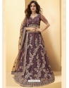 Deep Wine Designer Wedding Wear Lehenga Choli