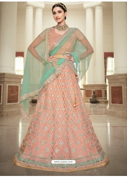 Light Orange Designer Wedding Wear Lehenga Choli