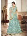 Sky Blue Designer Wedding Wear Lehenga Choli