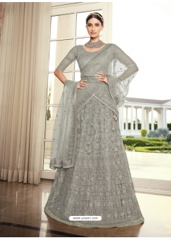 Grey Designer Wedding Wear Lehenga Choli