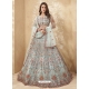 Aqua Grey Designer Wedding Wear Lehenga Choli