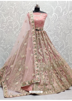 Baby Pink Designer Bridal Wear Lehenga Choli