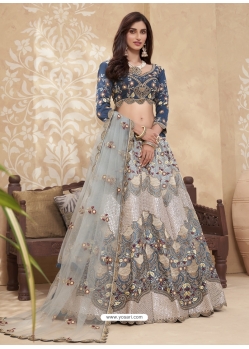 Silver Designer Wedding Wear Lehenga Choli