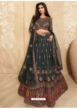 Dark Green Designer Wedding Wear Lehenga Choli