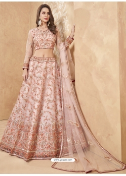 Baby Pink Designer Wedding Wear Lehenga Choli