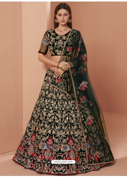 Dark Green Designer Wedding Wear Lehenga Choli