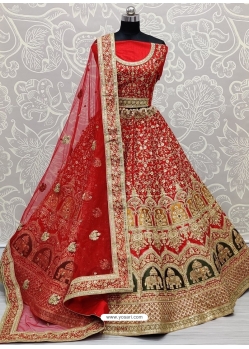 Red Designer Bridal Wear Lehenga Choli