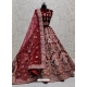 Maroon Designer Bridal Wear Lehenga Choli