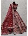 Maroon Designer Bridal Wear Lehenga Choli