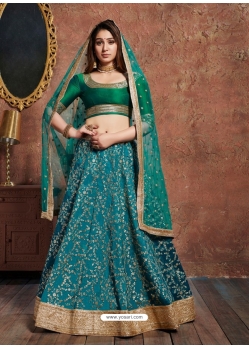 Turquoise Designer Wedding Wear Lehenga Choli
