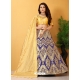 Dark Blue Designer Banarasi Silk Wedding Wear Lehenga Choli