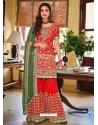 Red Designer Wedding Wear Embroidered Salwar Suit