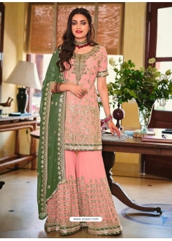 Baby Pink Designer Wedding Wear Embroidered Salwar Suit