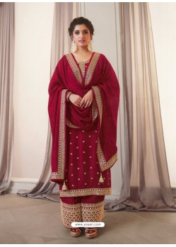 Rose Red Designer Wedding Wear Embroidered Salwar Suit