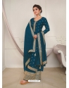 Teal Blue Designer Wedding Wear Embroidered Salwar Suit