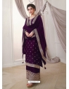 Purple Designer Wedding Wear Embroidered Salwar Suit