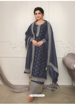 Grey Designer Wedding Wear Embroidered Salwar Suit