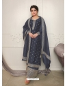 Grey Designer Wedding Wear Embroidered Salwar Suit