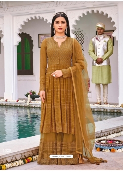 Mustard Designer Wedding Wear Embroidered Salwar Suit
