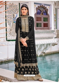Black Designer Wedding Wear Embroidered Salwar Suit