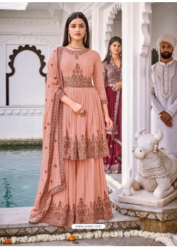 Dusty Pink Designer Wedding Wear Embroidered Salwar Suit