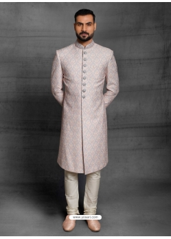 Light Grey Exclusive Readymade Designer Indowestern Sherwani