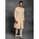 Cream Exclusive Readymade Designer Indowestern Sherwani