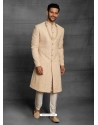 Cream Exclusive Readymade Designer Indowestern Sherwani