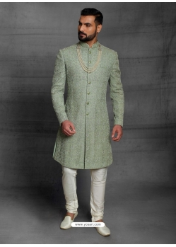 Pista Green Exclusive Readymade Designer Indowestern Sherwani